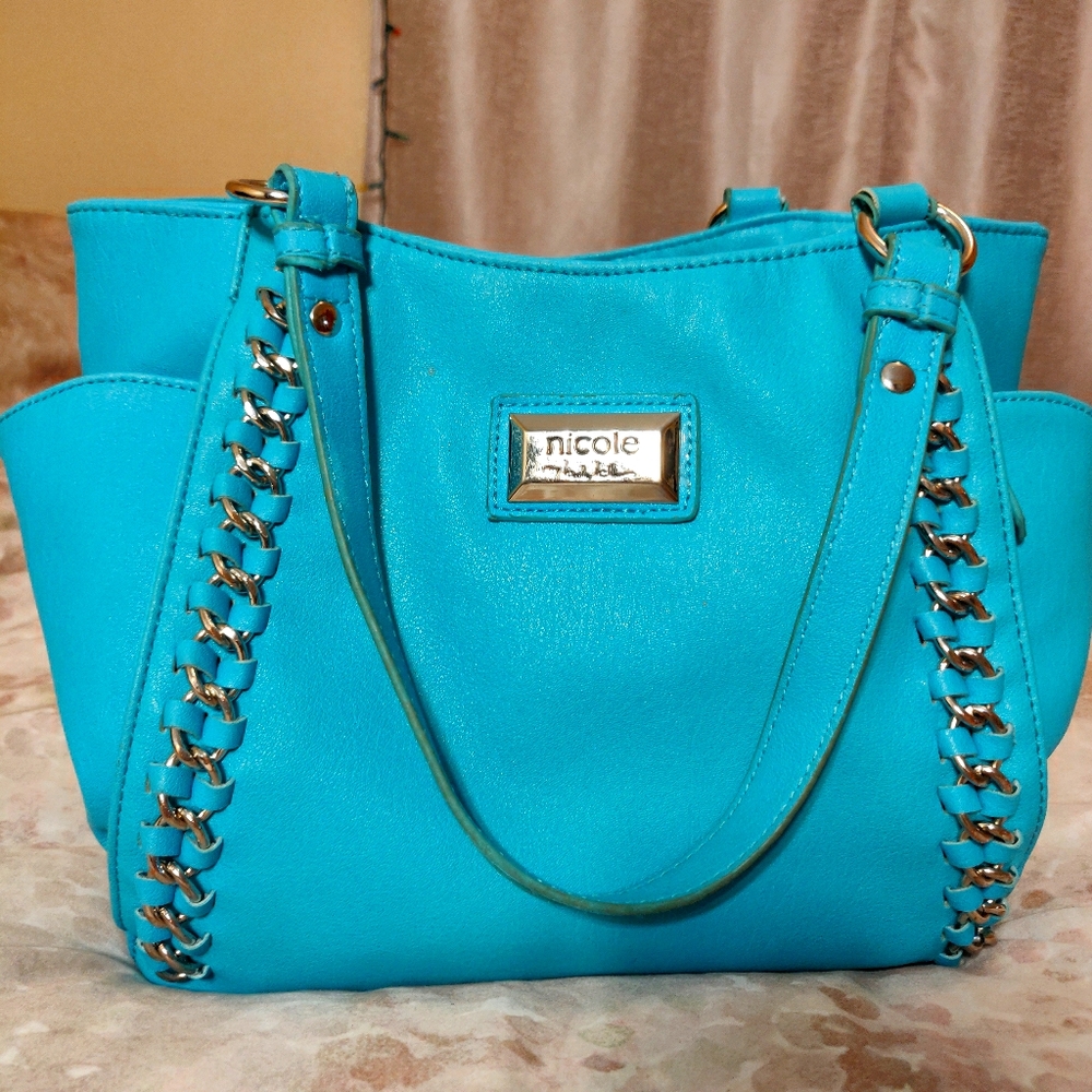 Nicole Miller Teal Brand New Handbag